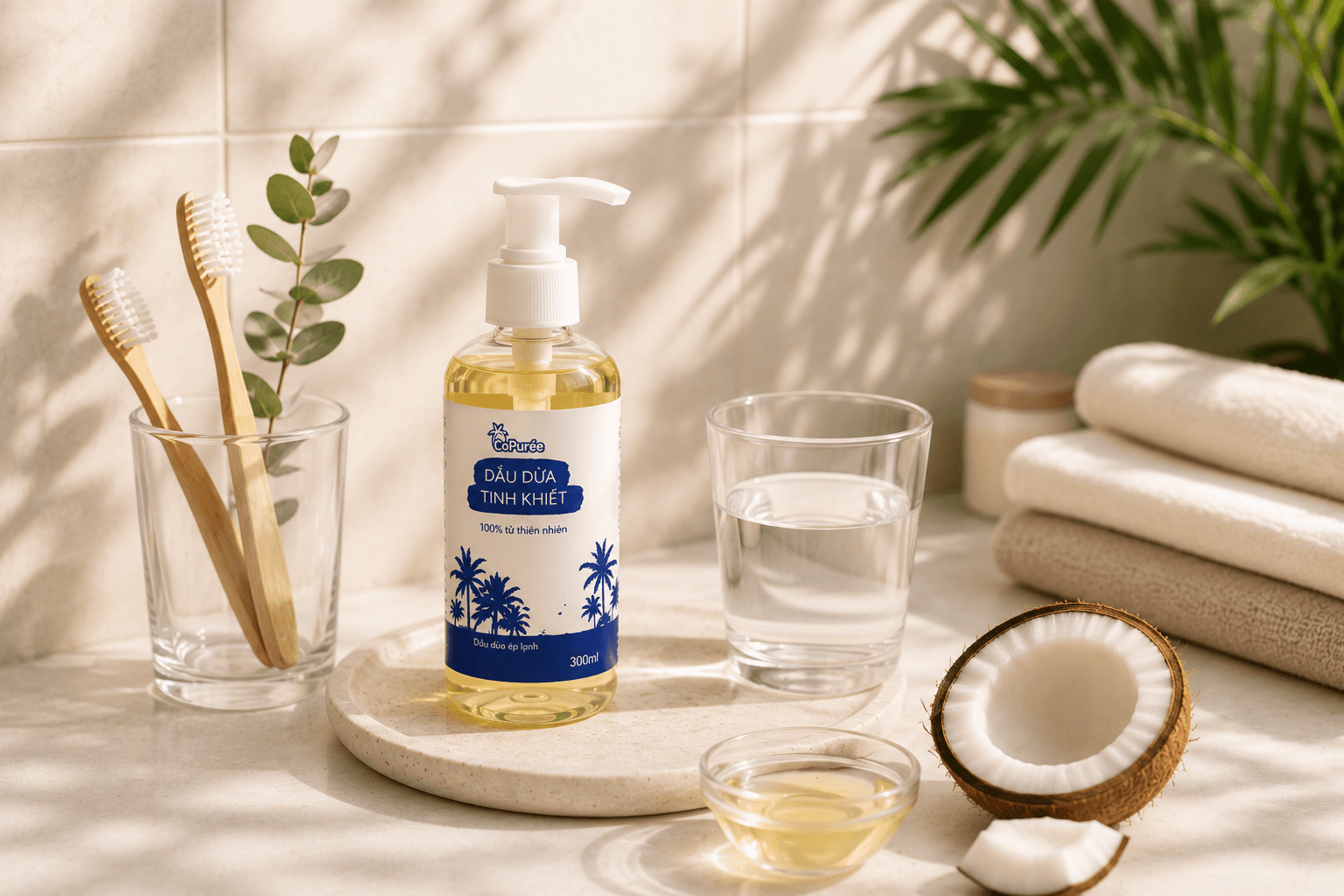 Dầu dừa CoPuree cho thói quen chăm sóc răng miệng